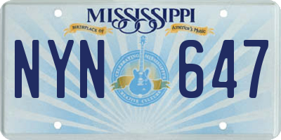 MS license plate NYN647
