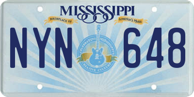 MS license plate NYN648