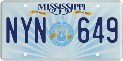 MS license plate NYN649