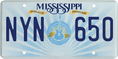MS license plate NYN650