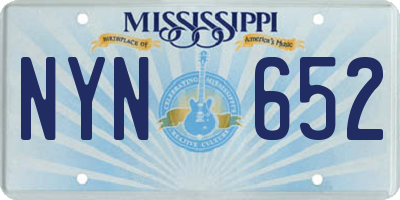 MS license plate NYN652