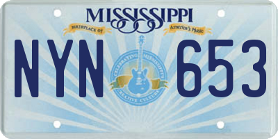 MS license plate NYN653