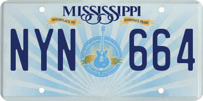MS license plate NYN664