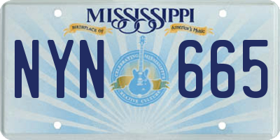 MS license plate NYN665