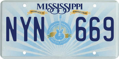 MS license plate NYN669