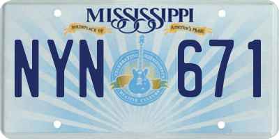 MS license plate NYN671