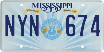 MS license plate NYN674