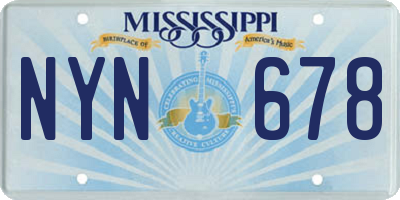 MS license plate NYN678