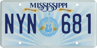 MS license plate NYN681