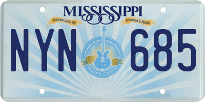 MS license plate NYN685