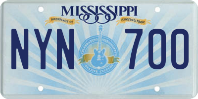 MS license plate NYN700