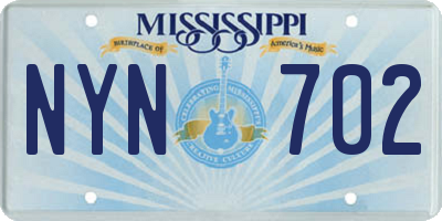 MS license plate NYN702