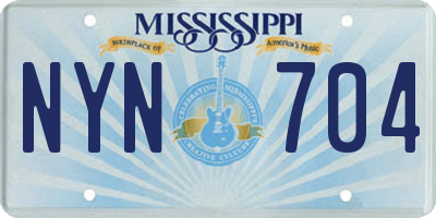 MS license plate NYN704