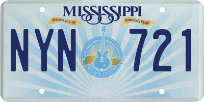 MS license plate NYN721