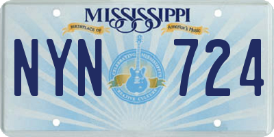 MS license plate NYN724