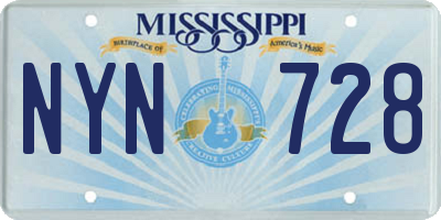 MS license plate NYN728