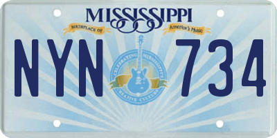MS license plate NYN734