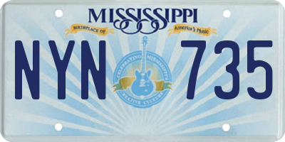 MS license plate NYN735