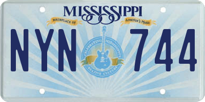 MS license plate NYN744