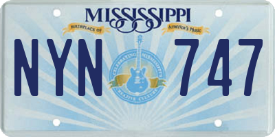 MS license plate NYN747