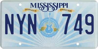MS license plate NYN749
