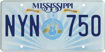 MS license plate NYN750