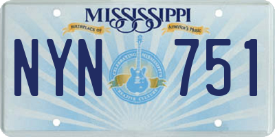 MS license plate NYN751