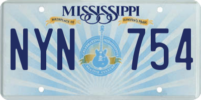 MS license plate NYN754