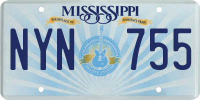 MS license plate NYN755