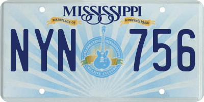 MS license plate NYN756