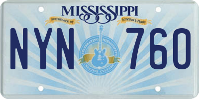 MS license plate NYN760