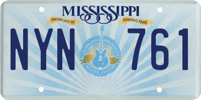 MS license plate NYN761