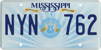 MS license plate NYN762