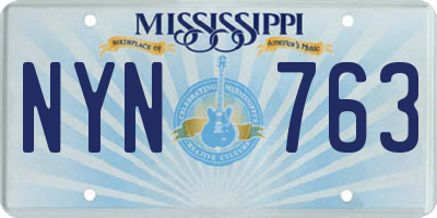 MS license plate NYN763