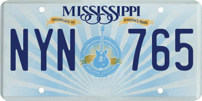 MS license plate NYN765