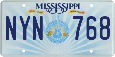 MS license plate NYN768