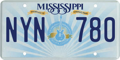MS license plate NYN780