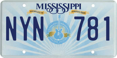 MS license plate NYN781