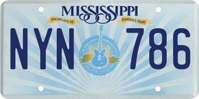 MS license plate NYN786