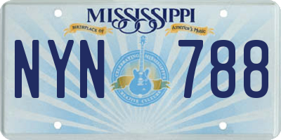 MS license plate NYN788