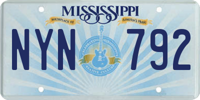 MS license plate NYN792