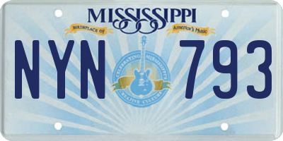 MS license plate NYN793
