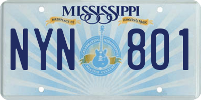 MS license plate NYN801