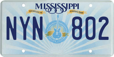 MS license plate NYN802