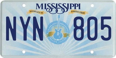 MS license plate NYN805