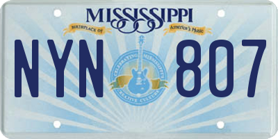 MS license plate NYN807