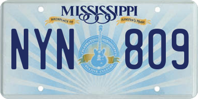 MS license plate NYN809