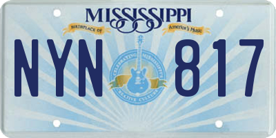 MS license plate NYN817