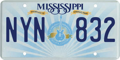 MS license plate NYN832