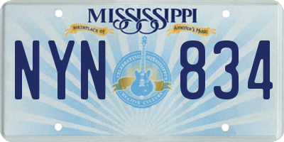 MS license plate NYN834